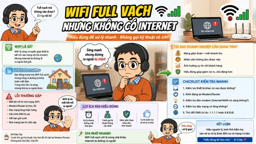 wifi full vach nhung khong co internet